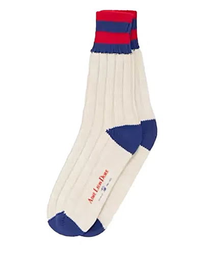 Aimé Leon Dore Embroidered Logo Socks In Neutral