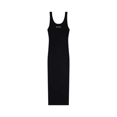 Pre-owned Aimé Leon Dore Embroidered Logo Tank Dress 'jet Black' | Women's Size Xl