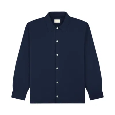 Pre-owned Aimé Leon Dore Filled Work Shirt 'navy Blazer' | Blue | Men's Size L