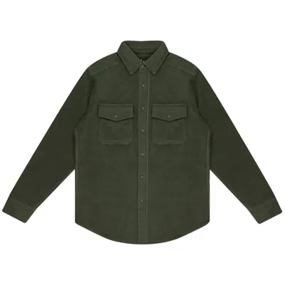 Pre-owned Aimé Leon Dore Fleece Button Down Shirt 'green' | Men's Size L