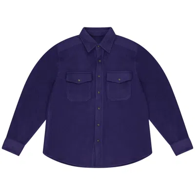 Pre-owned Aimé Leon Dore Fleece Button Down Shirt 'purple' | Men's Size M