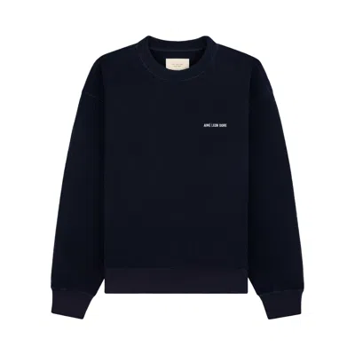 Pre-owned Aimé Leon Dore Fleece Crewneck Sweatshirt 'sky Captain' | Black | Men's Size L