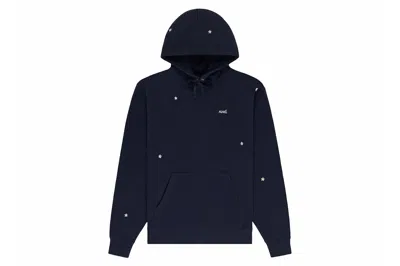 Pre-owned Aimé Leon Dore Aime Leon Dore Floral Embroidered Hoodie Navy