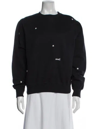 Pre-owned Aimé Leon Dore Floral Print Crew Neck Sweatshirt In Gray