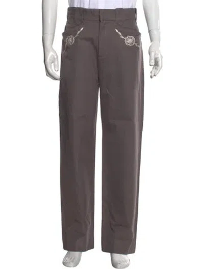 Pre-owned Aimé Leon Dore Floral Print Pants In Grey