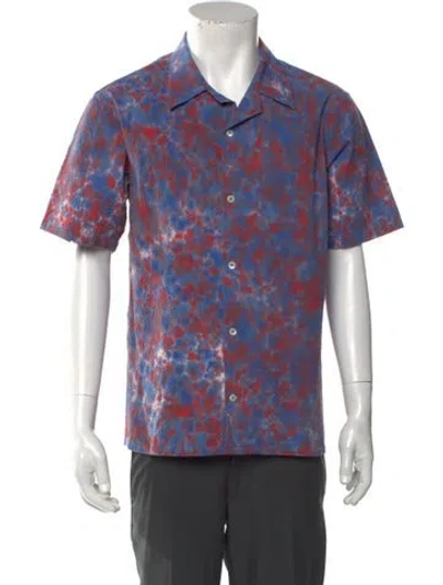Pre-owned Aimé Leon Dore Floral Print Short Sleeve Shirt In Blue