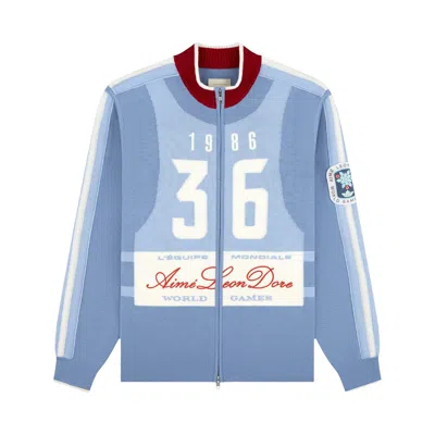Pre-owned Aimé Leon Dore Full Zip Alpine Ski Sweater 'forever Blue' | Men's Size M