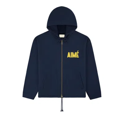 Pre-owned Aimé Leon Dore Full-zip Dock Hoodie 'sky Captain' | Blue | Men's Size Xxl