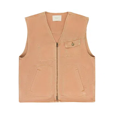 Pre-owned Aimé Leon Dore Garment Dyed Denim Vest 'peach Beige' | Pink | Men's Size L