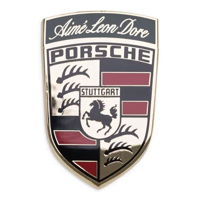 Aimé Leon Dore Gold Porsche Grille Badge In Black