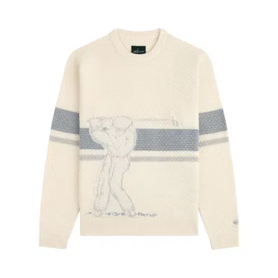 Pre-owned Aimé Leon Dore Golf Clubhouse Sweater 'coconut Milk' | Cream | Men's Size M In White