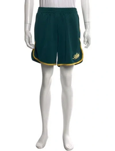 Pre-owned Aimé Leon Dore Graphic Print Athletic Shorts In Green