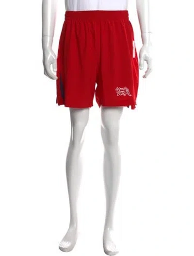 Pre-owned Aimé Leon Dore Graphic Print Athletic Shorts In Red