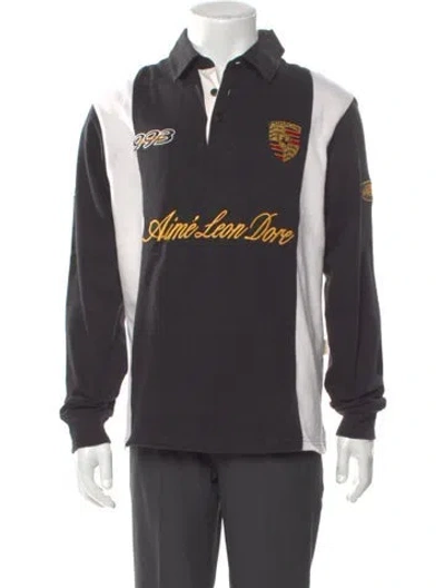 Pre-owned Aimé Leon Dore Graphic Print Collar Polo Shirt In Gray