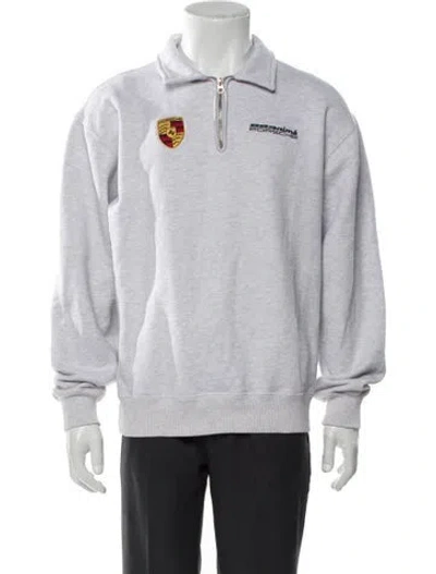 Pre-owned Aimé Leon Dore Graphic Print Collar Sweatshirt In Gray