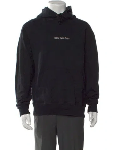 Pre-owned Aimé Leon Dore Graphic Print Crew Neck Hoodie In Black