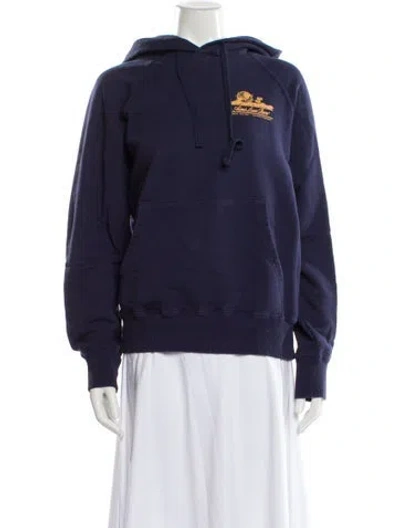 Pre-owned Aimé Leon Dore Graphic Print Crew Neck Hoodie In Blue