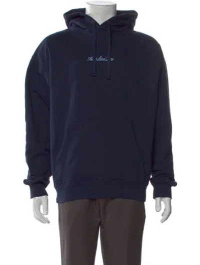 Pre-owned Aimé Leon Dore Graphic Print Crew Neck Hoodie In Blue