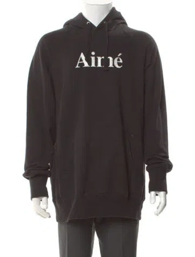 Pre-owned Aimé Leon Dore Graphic Print Crew Neck Hoodie In Gray