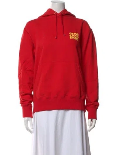 Pre-owned Aimé Leon Dore Graphic Print Crew Neck Hoodie In Red