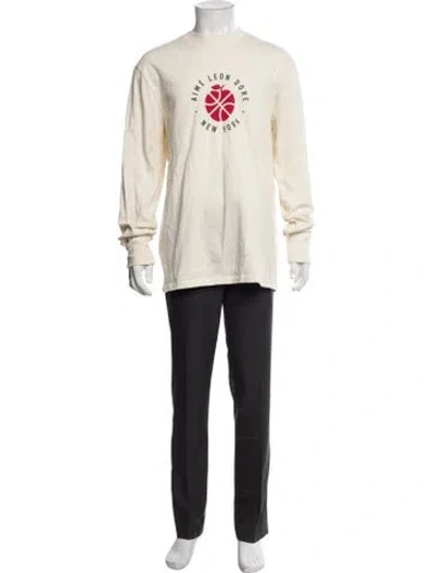 Pre-owned Aimé Leon Dore Graphic Print Crew Neck Pullover In Neutral
