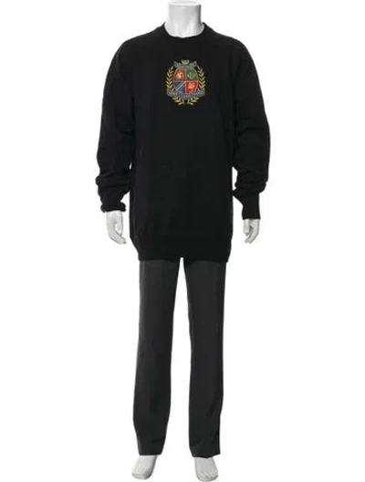 Pre-owned Aimé Leon Dore Graphic Print Crew Neck Sweatshirt In Black