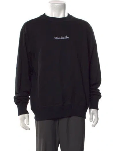Pre-owned Aimé Leon Dore Graphic Print Crew Neck Sweatshirt In Black