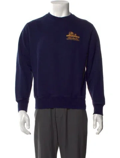 Pre-owned Aimé Leon Dore Graphic Print Crew Neck Sweatshirt In Blue