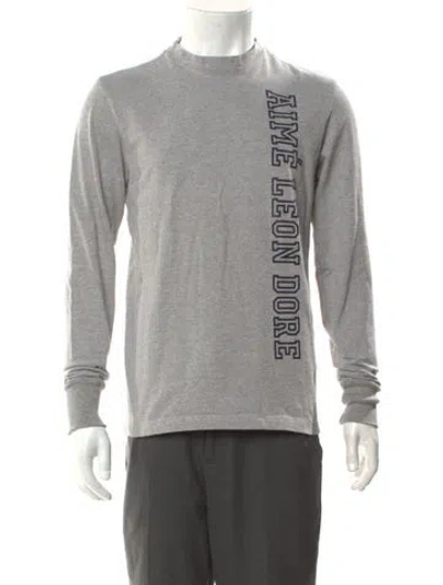 Pre-owned Aimé Leon Dore Graphic Print Crew Neck Sweatshirt In Gray