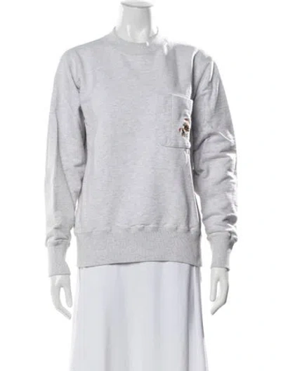 Pre-owned Aimé Leon Dore Graphic Print Crew Neck Sweatshirt In Gray