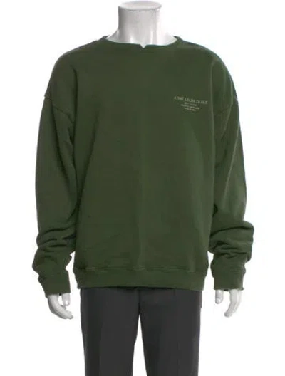 Pre-owned Aimé Leon Dore Graphic Print Crew Neck Sweatshirt In Green