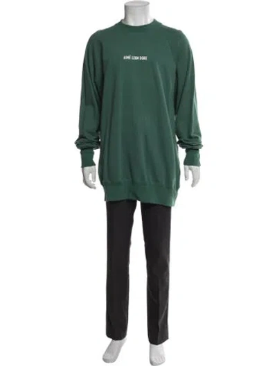 Pre-owned Aimé Leon Dore Graphic Print Crew Neck Sweatshirt In Green