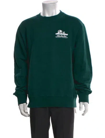Pre-owned Aimé Leon Dore Graphic Print Crew Neck Sweatshirt In Green