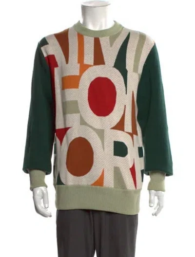 Pre-owned Aimé Leon Dore Graphic Print Crew Neck Sweatshirt In Green