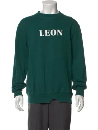 Pre-owned Aimé Leon Dore Graphic Print Crew Neck Sweatshirt In Green