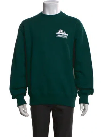 Pre-owned Aimé Leon Dore Graphic Print Crew Neck Sweatshirt In Green