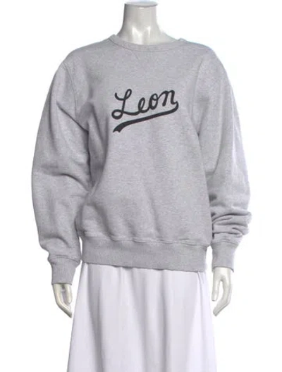 Pre-owned Aimé Leon Dore Graphic Print Crew Neck Sweatshirt In Grey