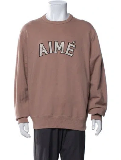 Pre-owned Aimé Leon Dore Graphic Print Crew Neck Sweatshirt In Multicolor