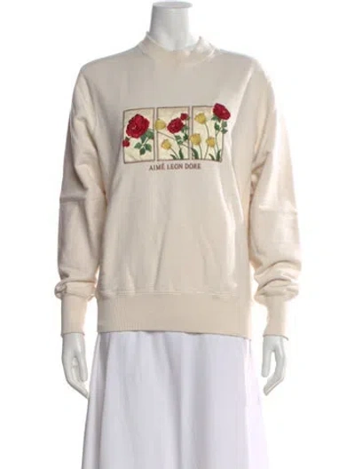Pre-owned Aimé Leon Dore Graphic Print Crew Neck Sweatshirt In Neutral