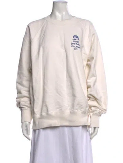 Pre-owned Aimé Leon Dore Graphic Print Crew Neck Sweatshirt In Neutrals