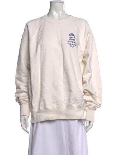 Pre-owned Aimé Leon Dore Graphic Print Crew Neck Sweatshirt In Neutrals