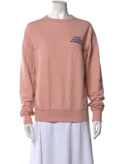 Pre-owned Aimé Leon Dore Graphic Print Crew Neck Sweatshirt In Orange