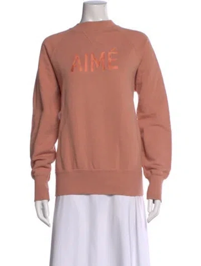 Pre-owned Aimé Leon Dore Graphic Print Crew Neck Sweatshirt In Pink
