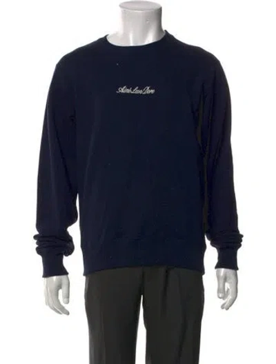 Pre-owned Aimé Leon Dore Graphic Print Crew Neck Sweatshirt W/ Tags In Blue