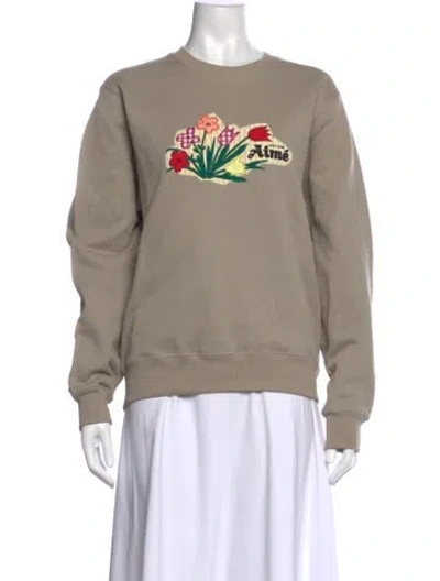 Pre-owned Aimé Leon Dore Graphic Print Crew Neck Sweatshirt W/ Tags In Neutral