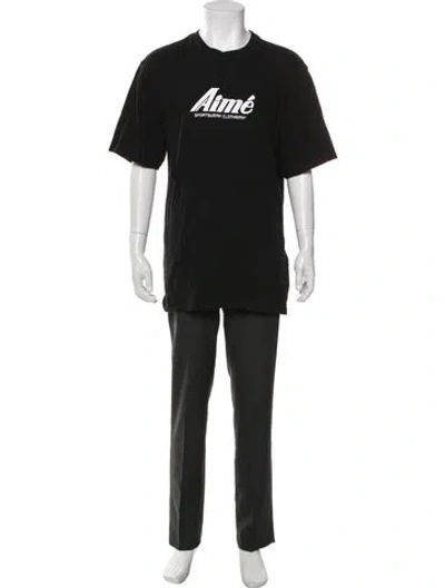 Pre-owned Aimé Leon Dore Graphic Print Crew Neck T-shirt In Black