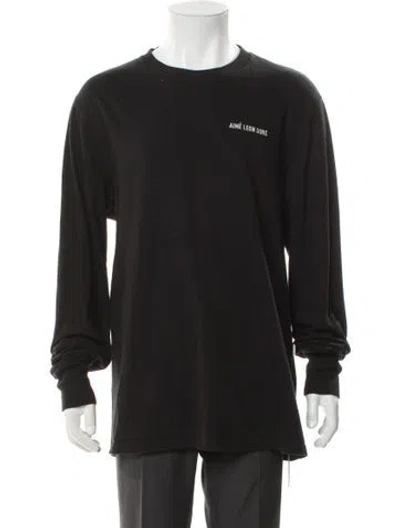 Pre-owned Aimé Leon Dore Graphic Print Crew Neck T-shirt In Black