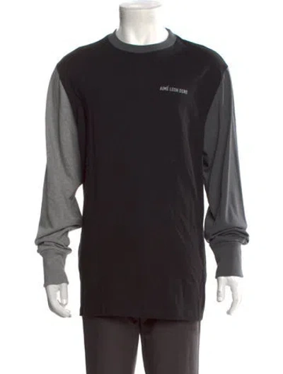 Pre-owned Aimé Leon Dore Graphic Print Crew Neck T-shirt In Black