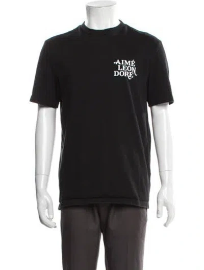 Pre-owned Aimé Leon Dore Graphic Print Crew Neck T-shirt In Black