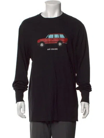 Pre-owned Aimé Leon Dore Graphic Print Crew Neck T-shirt In Black
